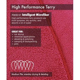 Dri Professional Extra-Thick Microfiber Cleaning Cloth 48 Pack Red (16IN x 16IN, 300GSM, Commercial Grade All-Purpose Microfiber Highly Absorbent, LINT-Free, Streak-Free Cleaning Towels)
