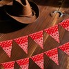 5PCS Western Cowboy Party Decorations, Pre-Strung Red Bandana Triangle Pennant