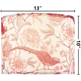 GOSO Medium Lampshade Polyester Fiber Printing Flowers and Birds Drum Lamp Shade For TableLamp,Floor Lamps,Diy Pendant Light,Wall Hanging,13 "Top x 13" Bottom x 10 "High(Spider) - Assembly Required