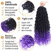 Goddess Locs Crochet Hair 18 Inch 6 Packs Ombre Purple