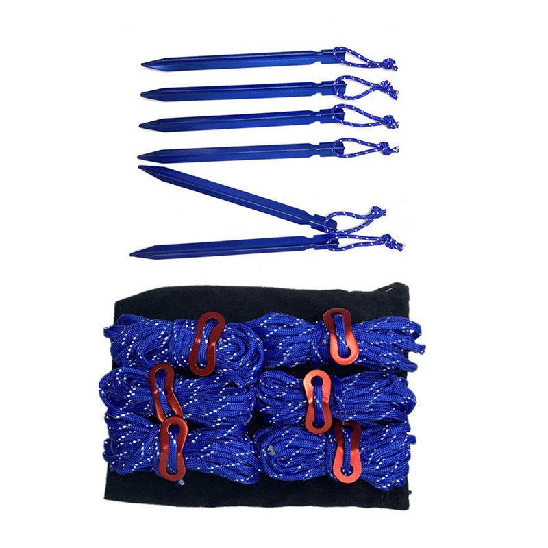 Tent Ropes Peg Buckles Reflective Ropes Set with Storage Bag