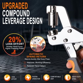 BIZOEPRO Grommet Tool Kit, 1/2 Inch 12mm 500 pcs Grommets, Grommet Kit, Eyelet Tool, Press for Tarp, Fabric, Banner, Canvas, Leather, Tents, Vinyl, Punching Machine
