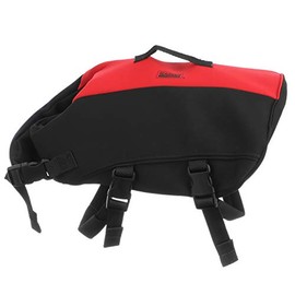 Seachoice Dog Life Vest, Adjustable Life Jacket for Dogs, w/Grab Handle, Red and Black, Size Medium, 20-50 Lbs.