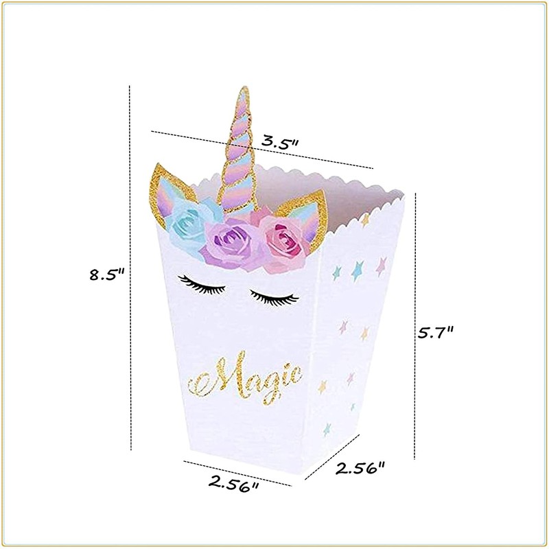 Popcorn Boxes Popcorn Bag Cardboard Candy Container for Birthdays, Film