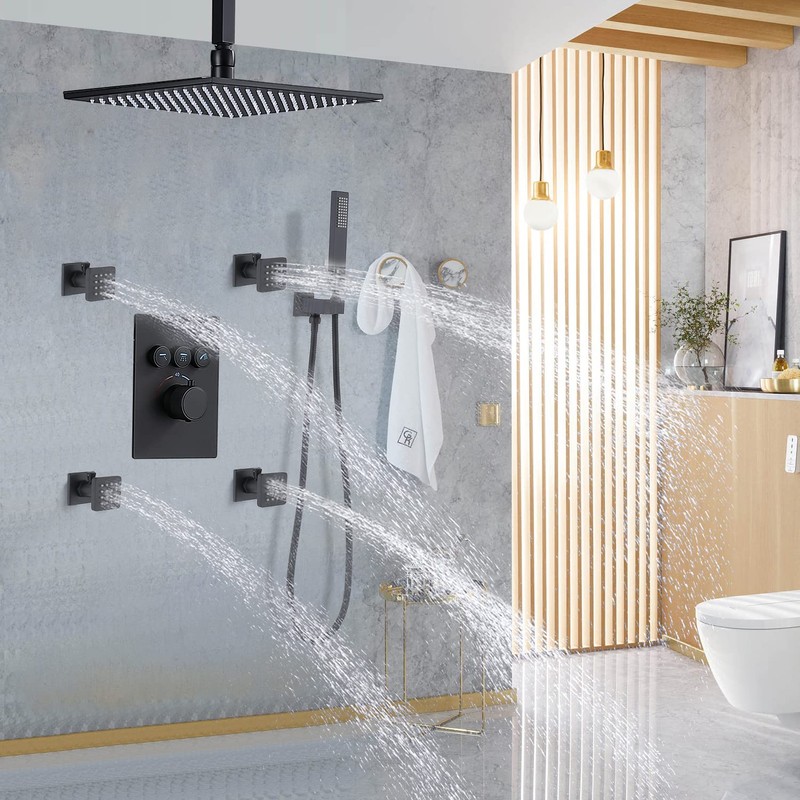 Backnets Shower Body Spray Solid Brass Massage Jets Wall Mount,