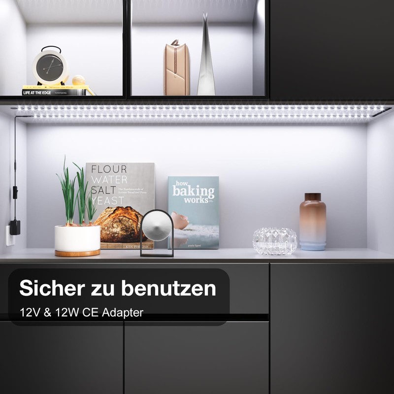 WOBANE Kitchen LED Under-Unit Light, 4 x 50 cm Cabinet