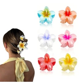 Flower Hair Clips for Girls - 6 x 8 cm Flower Hair Clips for Women and Children Flower Hair Accessories | Hawaiian Flower Hair Clip for Extra Volume