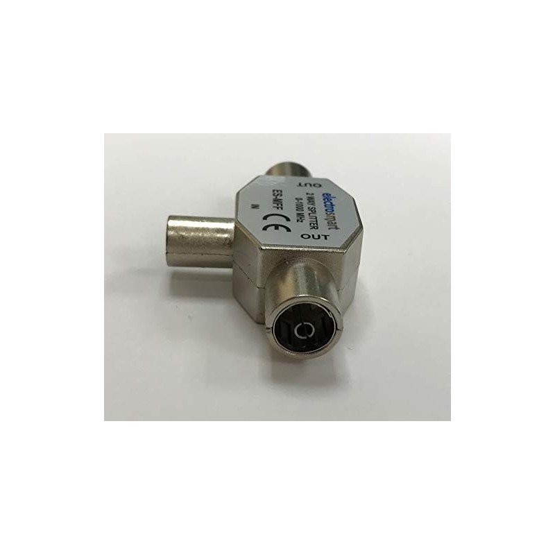 electrosmart TV Aerial Coax Splitter 1 Male to 2 Female