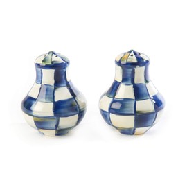 MacKenzie-Childs Royal Check Salt and Pepper Shakers, Enamel Shaker Set