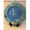 K.I.C. Fish Shells Waves Sun Starfish Green Rim Blue Dinner