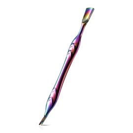 FERYES Cuticle Pusher with Fork, 2-in-1 Cuticle Cutter Nail Care Tool, Stainless Steel Cuticle Remover Tool for Manicure and Pedicure, Rainbow