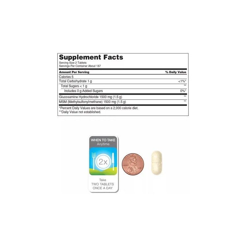 Suplemento en tabletas Glucosamina Vitaminico de 375 un