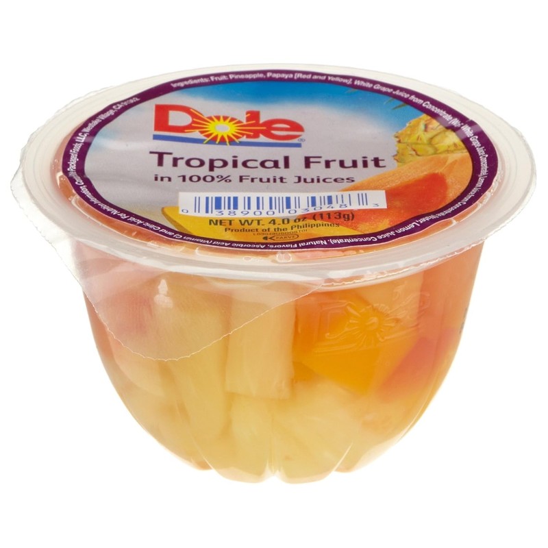Dole Fruit Bowls Tropical Fruit in 100% Juice Snacks, 4oz