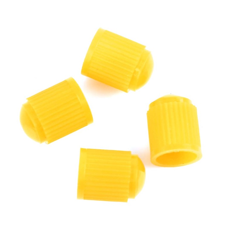 sourcingmap 4pcs Yellow Plastic Universal Tire Valve Stem Cap Cover