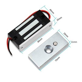 YAVIS DC12V Magnetic Lock Electronic 60 kg 132 lbs Electromagnetic Lock for Door Access Control System Host Controller Door Entry NC Mode