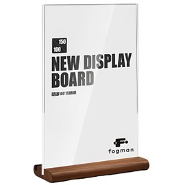 fogman Pop Stand, Price Tag, For Both T and L Shapes, 2-Way POP, Advertising, Vertical, Horizontal, Natural Wood (3.9 x 5.9 inches (100 x 150 mm) / Walnut Tree)