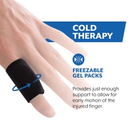 Polar Ice Brownmed Finger Sleeve - Finger Compression Sleeve for Joint Stiffness & Sport Injuries - Ice Pack