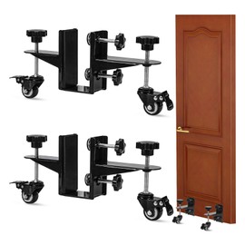 Heavy-Duty Door Installation tools, Door Installation Kit, 2-Piece Door Dolly with wheels for 0.8 to 2.36 inch Thick Pre-Hung, Front, and Slab Doors, Door Lifter(two fixed knobs)