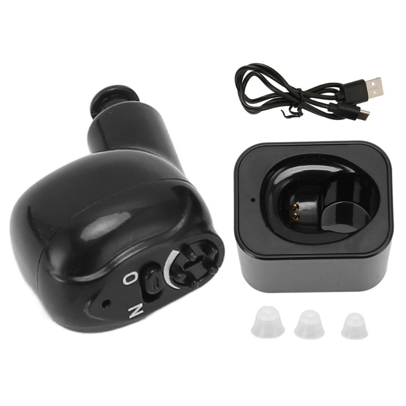 Single Earbud Adjustable Volume Sound Aid USB Charging Hearing Earphone