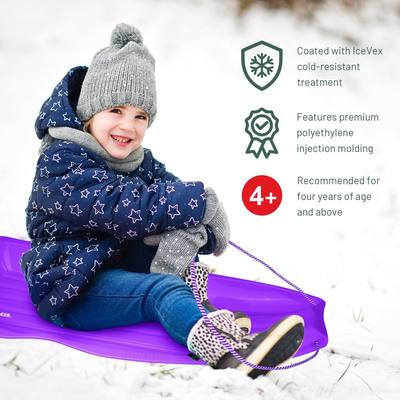 Slippery Racer Downhill Xtreme Flexible Adults and Kids Plastic Toboggan