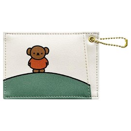 Miffy BN2086OW Women's Boris Mountain Streamer Pattern Double-Sided Pass Case, white (off-white)