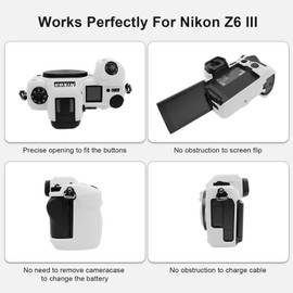 Easy Hood Case for Nikon Z6III / Z6 III Camera, Soft Silicone Case Cover Camera Body Skin Protector Carrying Travel Bag Anti-Scratch Camera Accessories (White)