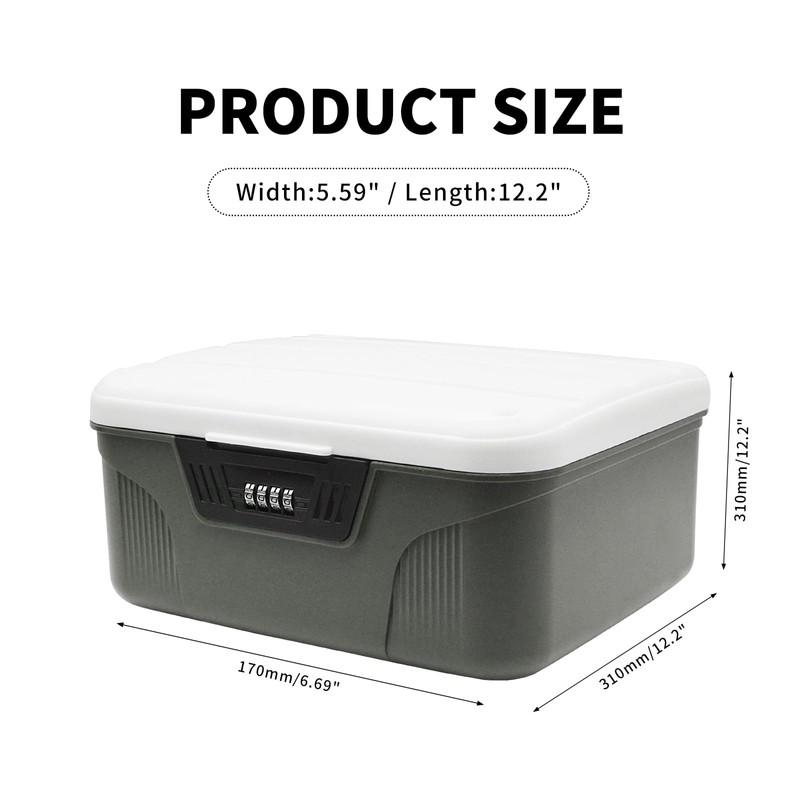 RUIAN Lockable Storage Container Bin, Portable Lock Box with Combination,