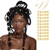 WD&CD 53 Stück Gold-Haarschmuck, Dreadlocks Schmuck, Metall-Gold-Zöpfe Dreadlock-Zubehör Haarspiralen Clips