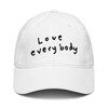 Ripple Junction Love Everybody Slanted Text Adjustable Baseball Hat, White,