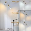 Asmymhd Elegant Modern Floor Lamp with 2 Adjustable Head,White and