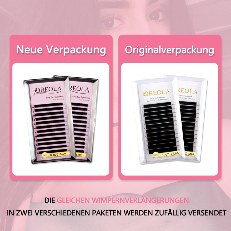 Oreola Self Fanning Eyelashes, 0.07 C Curl 9-16 mm Easy