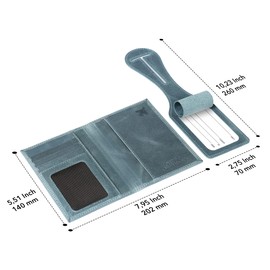 Otto Angelino Genuine Leather Passport Holder RFID Blocking and Luggage Tag Unisex Blue