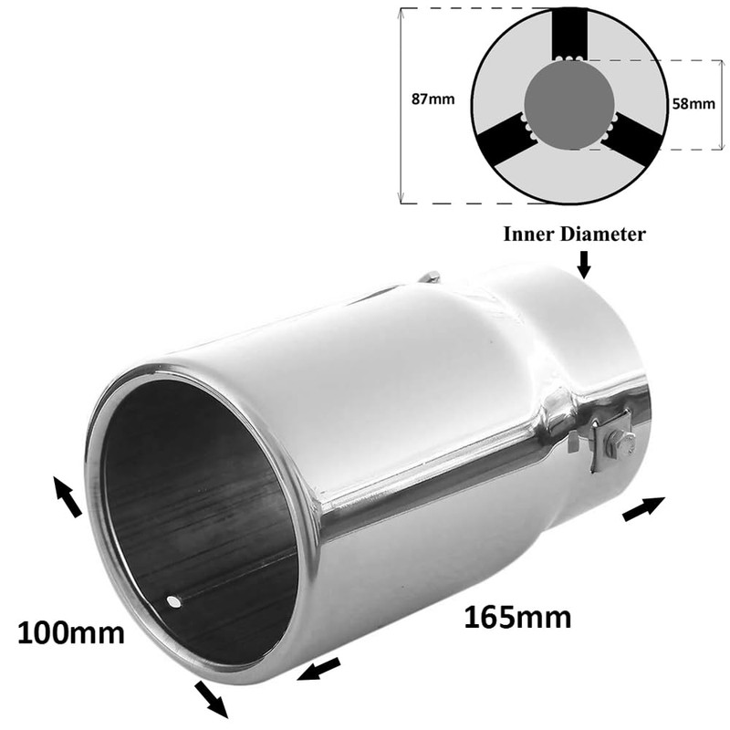 Rumplex Exhaust Trim Round Stainless Steel Sports Exhaust Tailpipe End