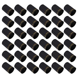 Cabilock 100pcs Shrink Caps for Wine Bottles PVC Heat Shrink Capsules Wine Shrink Wrap Capsules for Wine Cellars Home Use 33mm Black