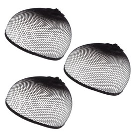HappyHome Wig Net, Set of 3, Black, Cosplay Wig Net, Hair Net, Tubular Shape, Stretchable, Mesh, Unisex, One Size Fits Most