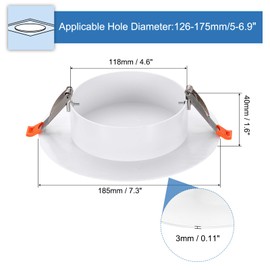 PATIKIL 185mm / 7.3" Diameter Spring Ceiling Hole Cover Plate, 1 Pack Downlight Hole Trim Wall Mount Decorative Cap Access Panel for 2-3.3" Round Ceiling and Wall Openings, White