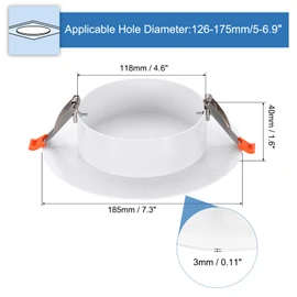 PATIKIL 185mm / 7.3" Diameter Spring Ceiling Hole Cover Plate, 1 Pack Downlight Hole Trim Wall Mount Decorative Cap Access Panel for 5-7" Round Ceiling and Wall Openings, White