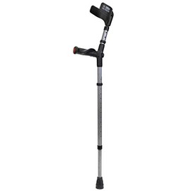 Walk Easy Forearm Crutches w/Half Cuff Anatomic Grip Model 496 (Pair) (Coal)