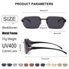 Laurinny Retro Punk Sunglasses for Big Heads Men Women, Rimless