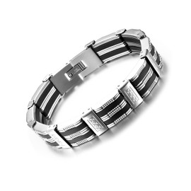 MILACOLATO Mens Bracelet Stainless Steel Bracelets for Men Boys Mens Jewellery 19cm/21cm Length Gift for Men Father Friend Son 7.48inch