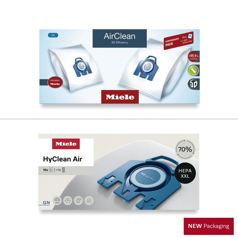 Miele Genuine AirClean Performance Pack GN Vacuum Cleaner Bags, 16