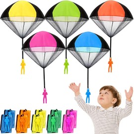 Jiosdo Parachute Toy Children, Pack of 10 Parachute Skater Toy, Outdoor Games for Children, Parachute Throwing Game Children, Small Gifts for Children, Party Bags, Children's Birthday Party Favours