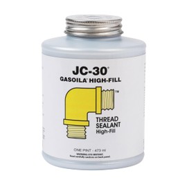 Gasoila Thread Sealant JC-30, High-Fill for Extreme Temperatures, Metal & PVC Sealant for Threads, Pipes, Valves, LP & Natural Gas, Fuel, Water, Cryogenics, High Pressure Seal, 1 Pint w/Brush