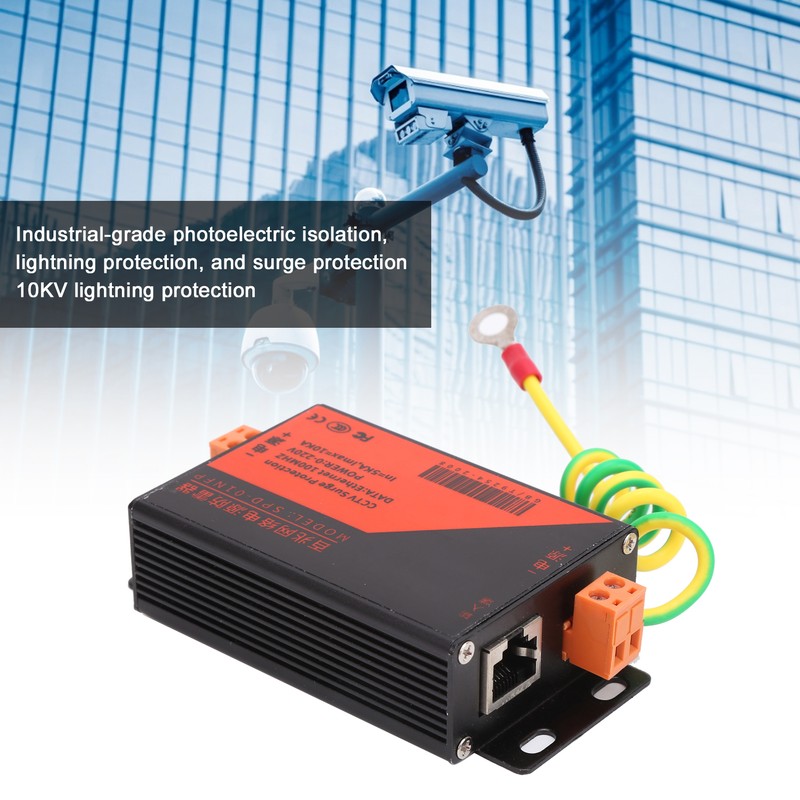 Ethernet Surge Protector Monitoring System RJ45 Lightning Suppressor for Security