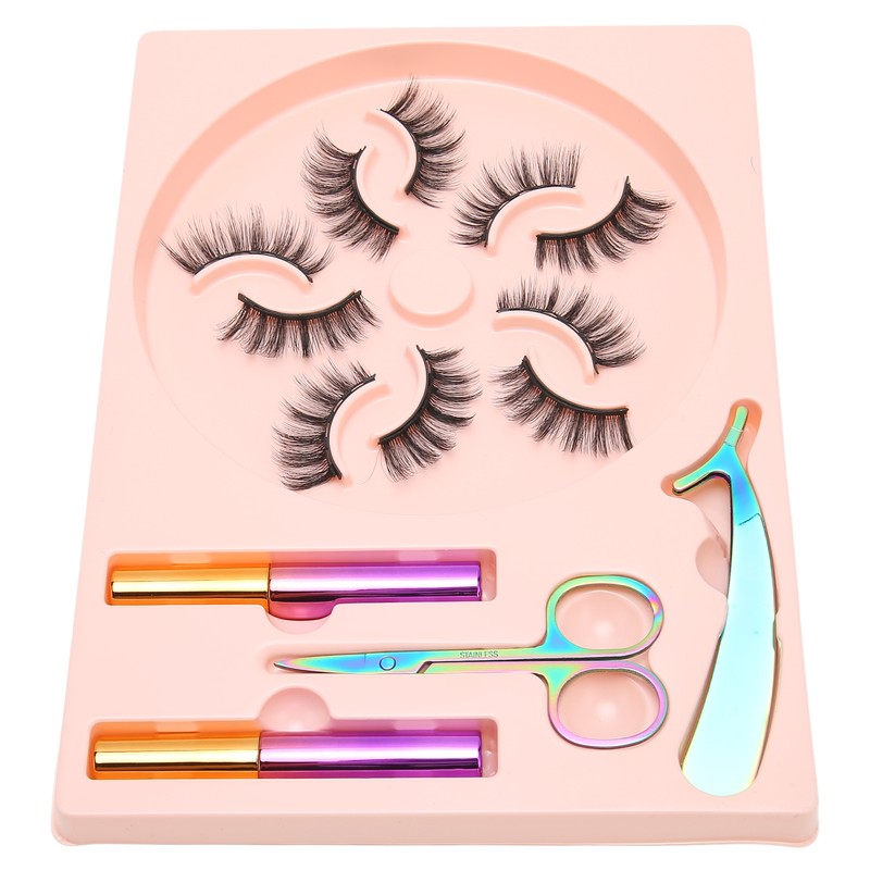 5 Pairs Magnetic Lashes with Eyeliner Kit Glue Free Waterproof