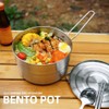 MOVKZACV Stainless Steel Camping Cooking Pot with Lid and Foldable