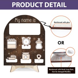 Mondily Baby Announcement Sign for Hospital, Baby Welcome Sign, Baby Arriving Sign, Blank Newborn Birth Stats Board Gifts for New Parents, Baby Boy Girl Hello World Photo Prop Nursery Decor