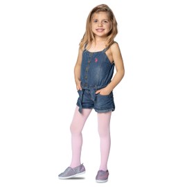 LORES Girls' Children's Tights with Foot Ballet Dance School 40 Denier Opaque, pink