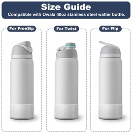 YOUCOX Silicone Boot for Owala Water Bottle 40 oz, Anti-Slip Protective Sleeve for FreeSip/Twist/Flip Stainless Steel Water Bottles, Bottom Cover for Owala Accessories, BPA Free, Dishwasher Safe