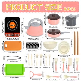 Afenau 86-Piece Children's Kitchen Accessory Set, Realistic Play Kitchen Accessories with Sound Effects, Robust Accessories, Children's Kitchen, Children's Kitchen Accessories, Kitchen Toy for